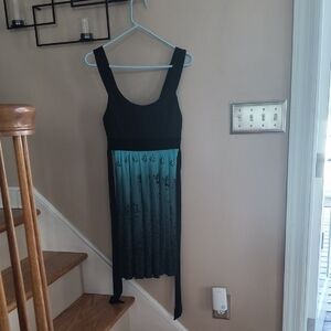 Trixxi Black and Teal Midi Dress